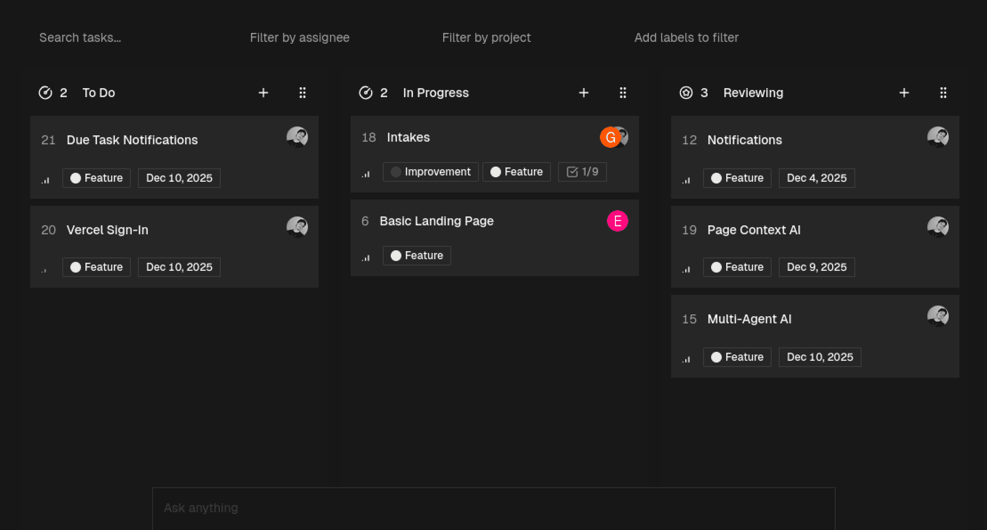 Abstract representation of a smart task